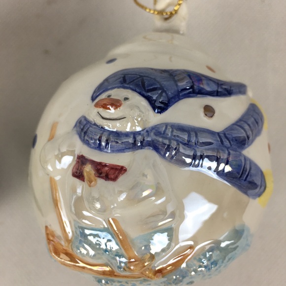 Snowmen Ornament Set Of 2 - Picture 4 of 4